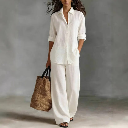 Conjunto Palazzo Mujer | Camisa Fluida + Pantalón Ancho | El Look Effortless del Verano