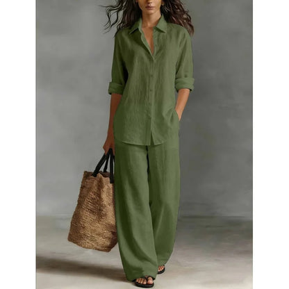 Conjunto Palazzo Mujer | Camisa Fluida + Pantalón Ancho | El Look Effortless del Verano