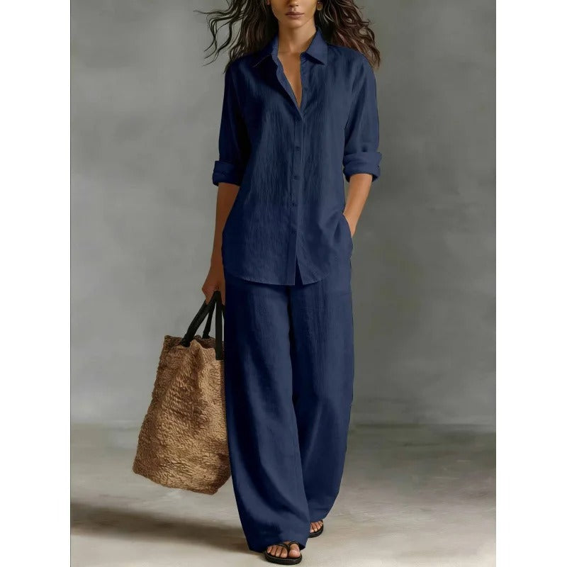 Conjunto Palazzo Mujer | Camisa Fluida + Pantalón Ancho | El Look Effortless del Verano