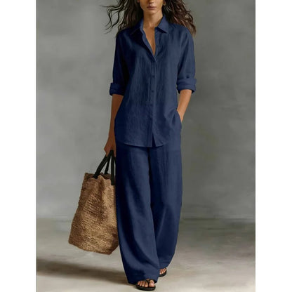 Conjunto Palazzo Mujer | Camisa Fluida + Pantalón Ancho | El Look Effortless del Verano