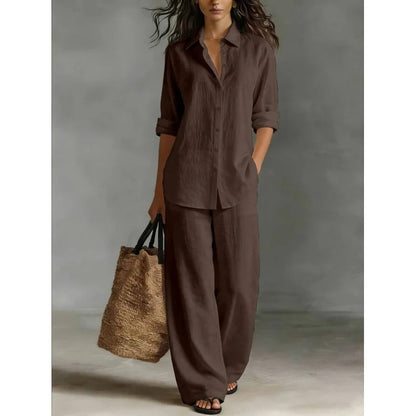 Conjunto Palazzo Mujer | Camisa Fluida + Pantalón Ancho | El Look Effortless del Verano
