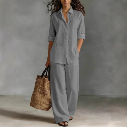 Conjunto Palazzo Mujer | Camisa Fluida + Pantalón Ancho | El Look Effortless del Verano