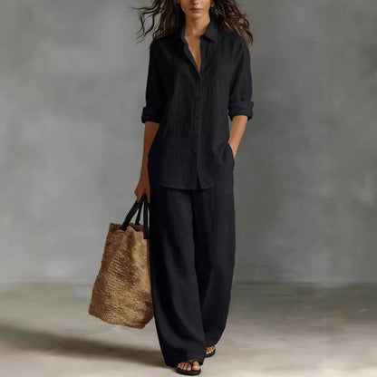 Conjunto Palazzo Mujer | Camisa Fluida + Pantalón Ancho | El Look Effortless del Verano